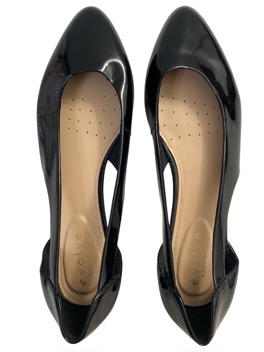 Easy Spirit Evolve D'Orsay Flat Size 11 Black Patent Leather Classic Career